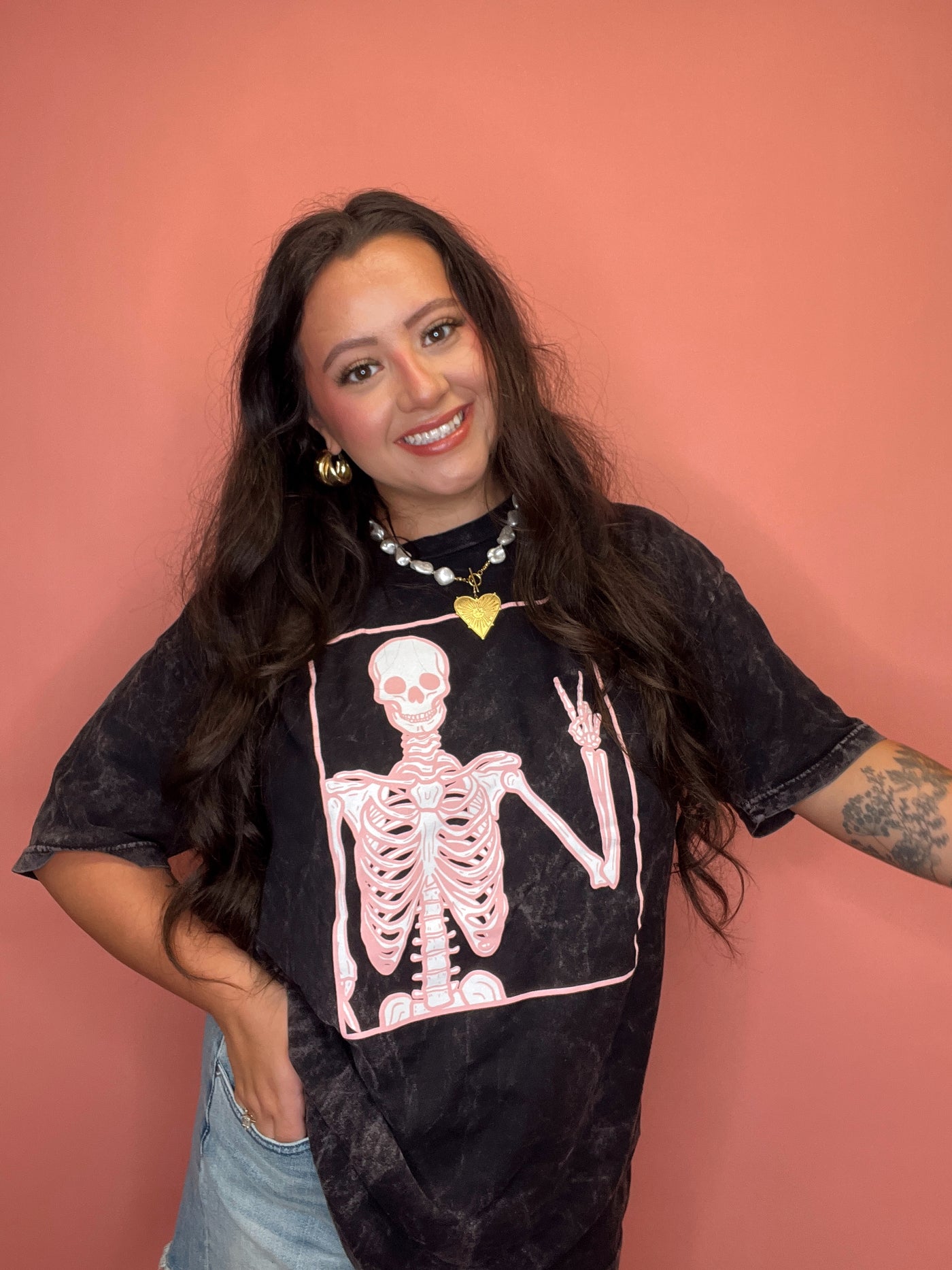 Peace Skelly Graphic Tee