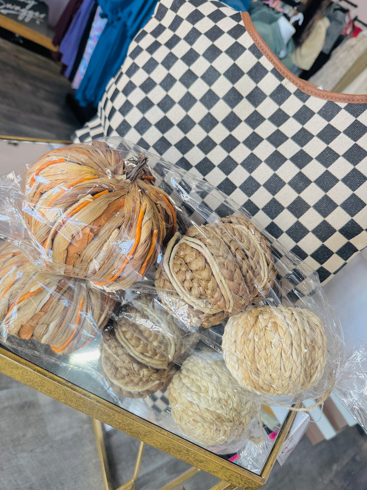 Woven Ratton Pumpkin Set