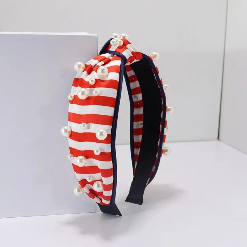 Pearls & Stripes Headband