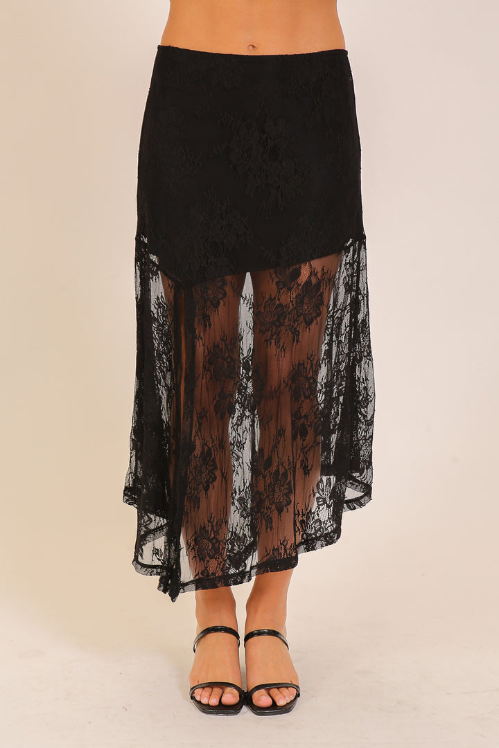 The Lumi Lace Side Slit Skirt