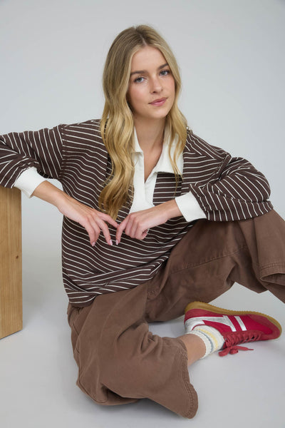 The Ellis Stripe Collared Pullover