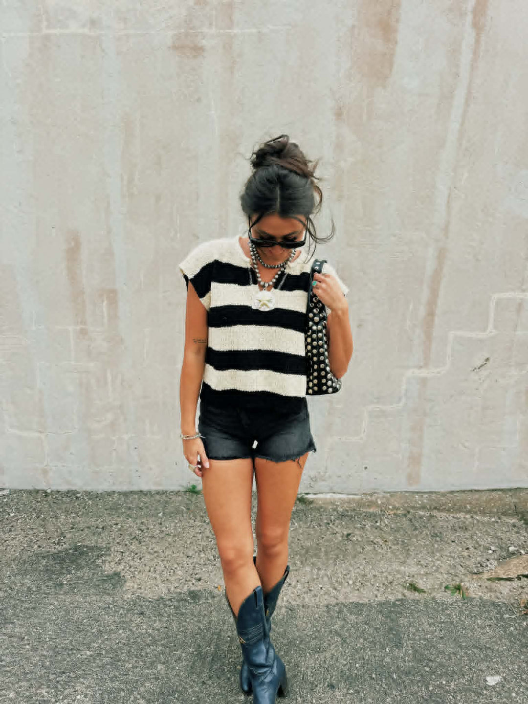 The Breezy Stripes Split Neck Top