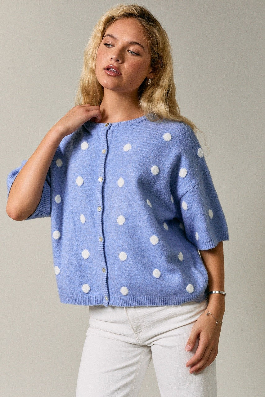 Sweet as a Button Polka Dot Cardigan