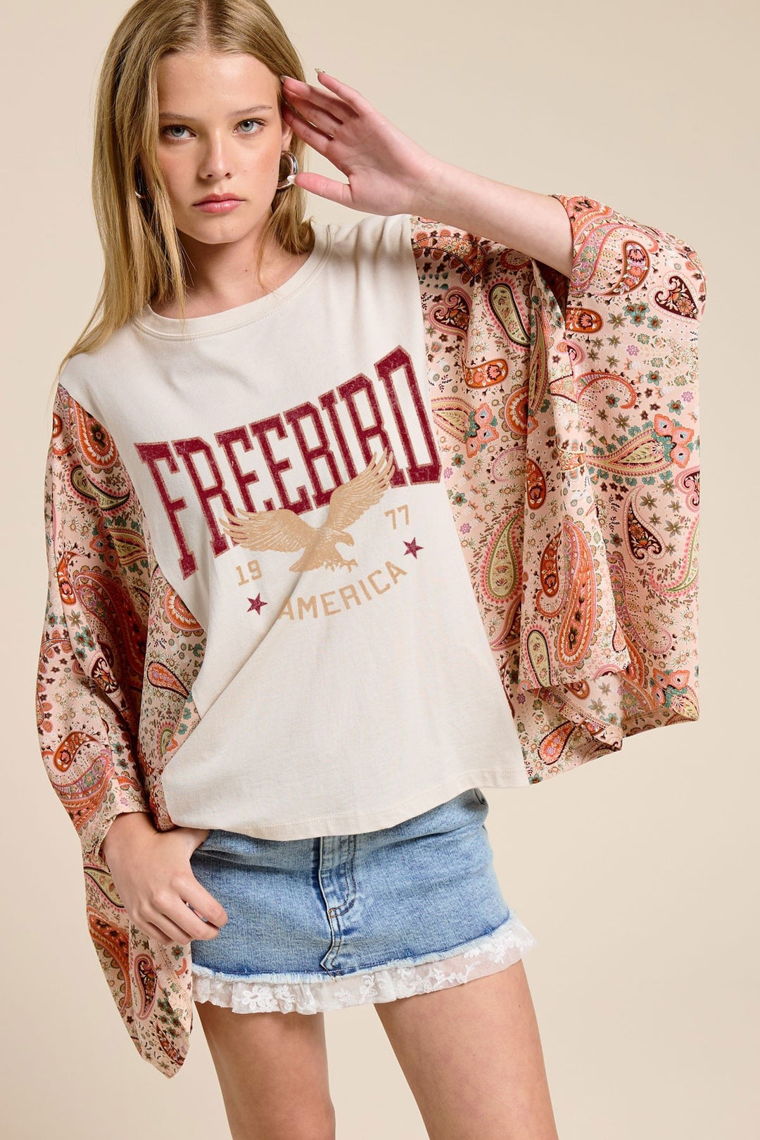 Stars, Stripes & Free Bird Kaftan Top