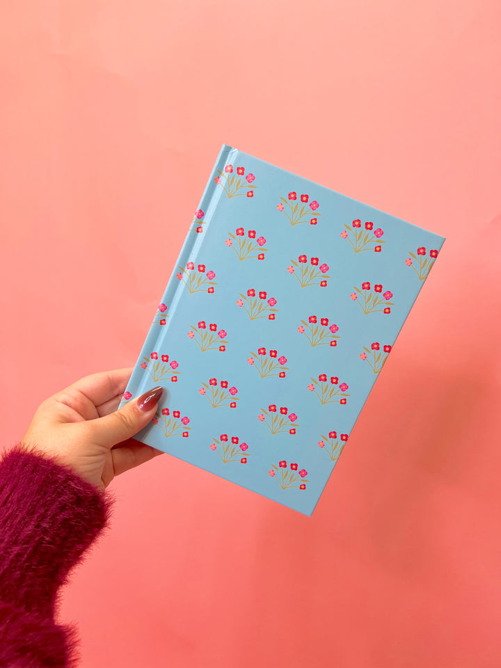 Blue Bouquets Hardcover Notebook