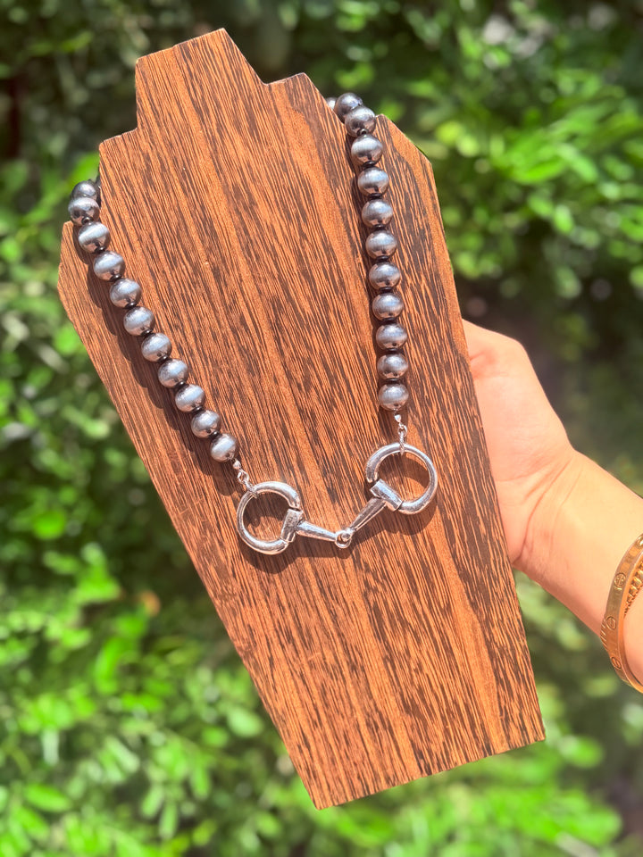 Snaffle Bit & Pearl Necklace