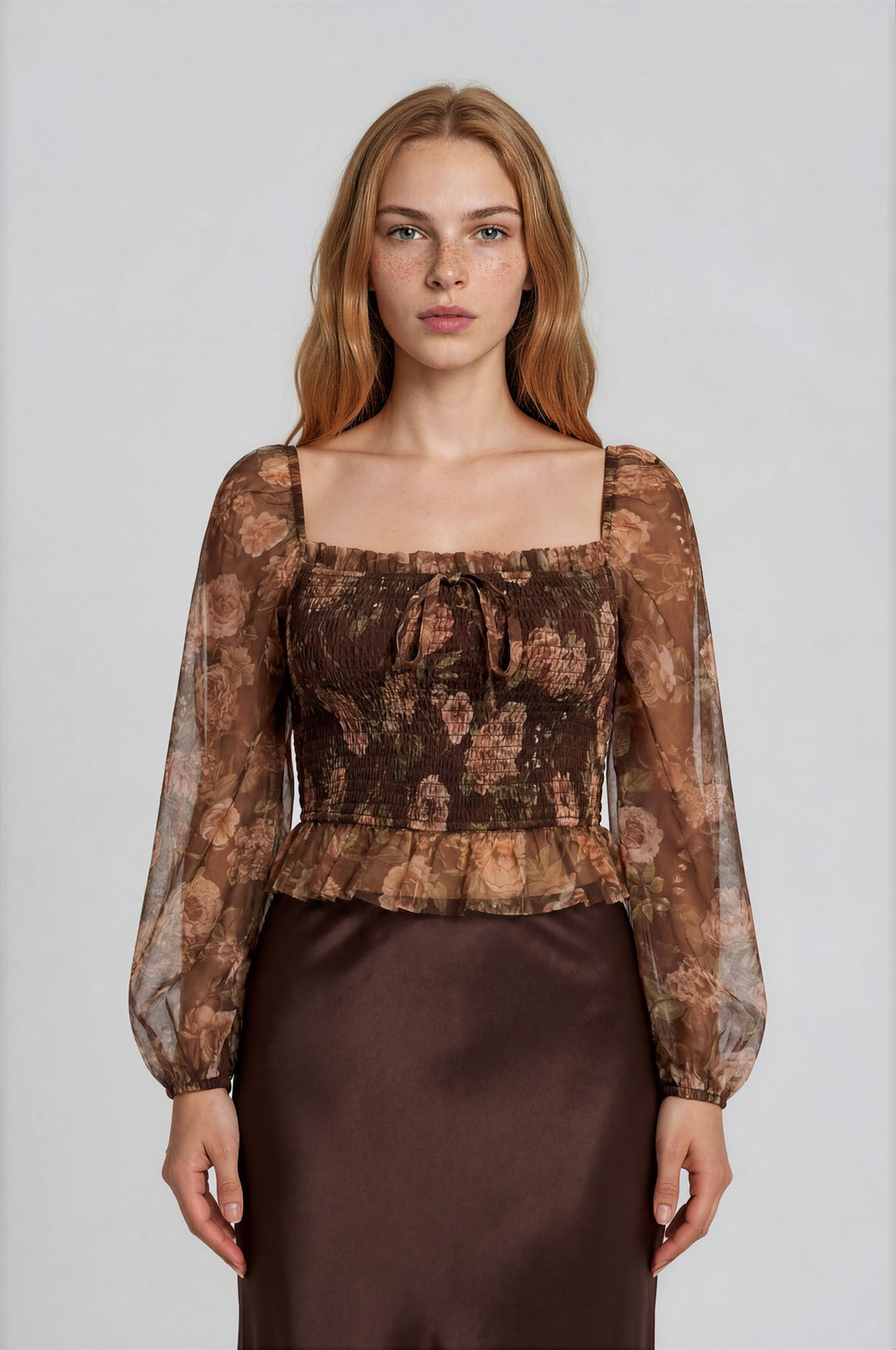 Garden Party Whimsy Smocked Chiffon Top