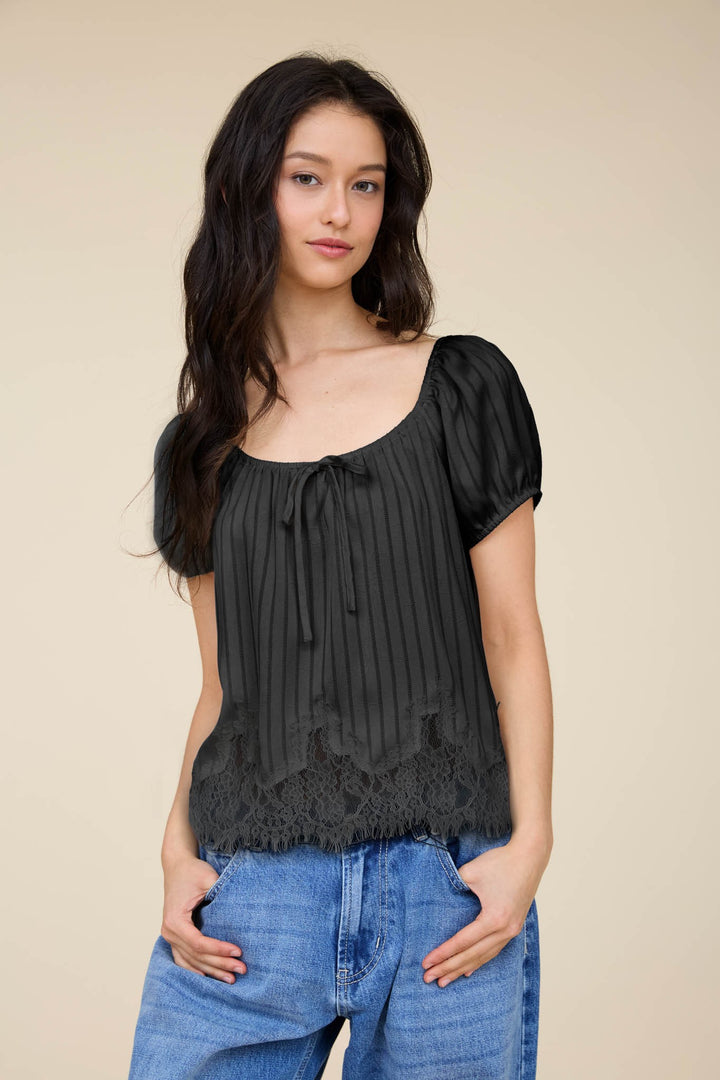 Sweetheart Scallop Lace Top
