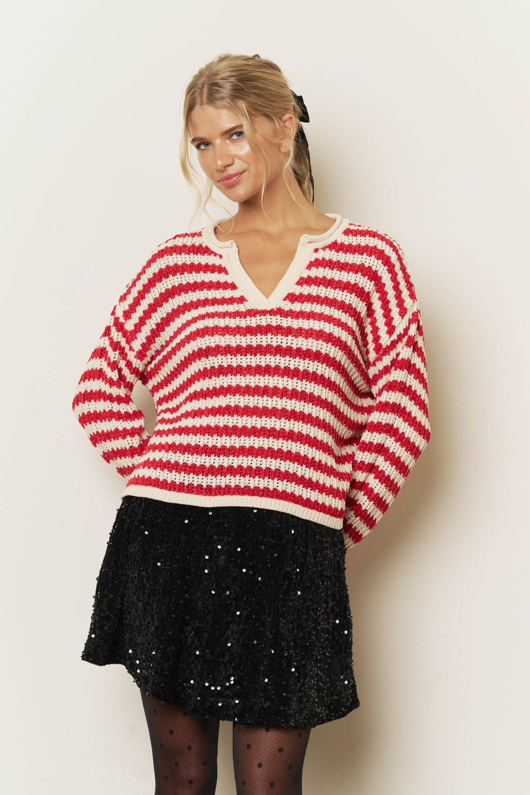 Easygoing Stripe Open Stitch Sweater