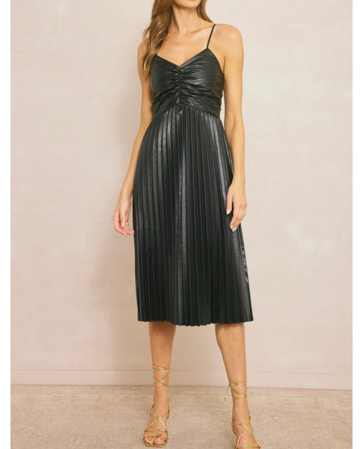 The Ramona Leather Midi Dress