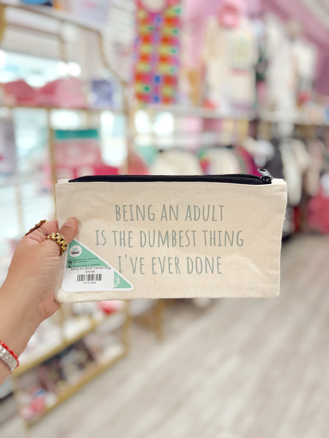 Being An Adult Canvas Bag