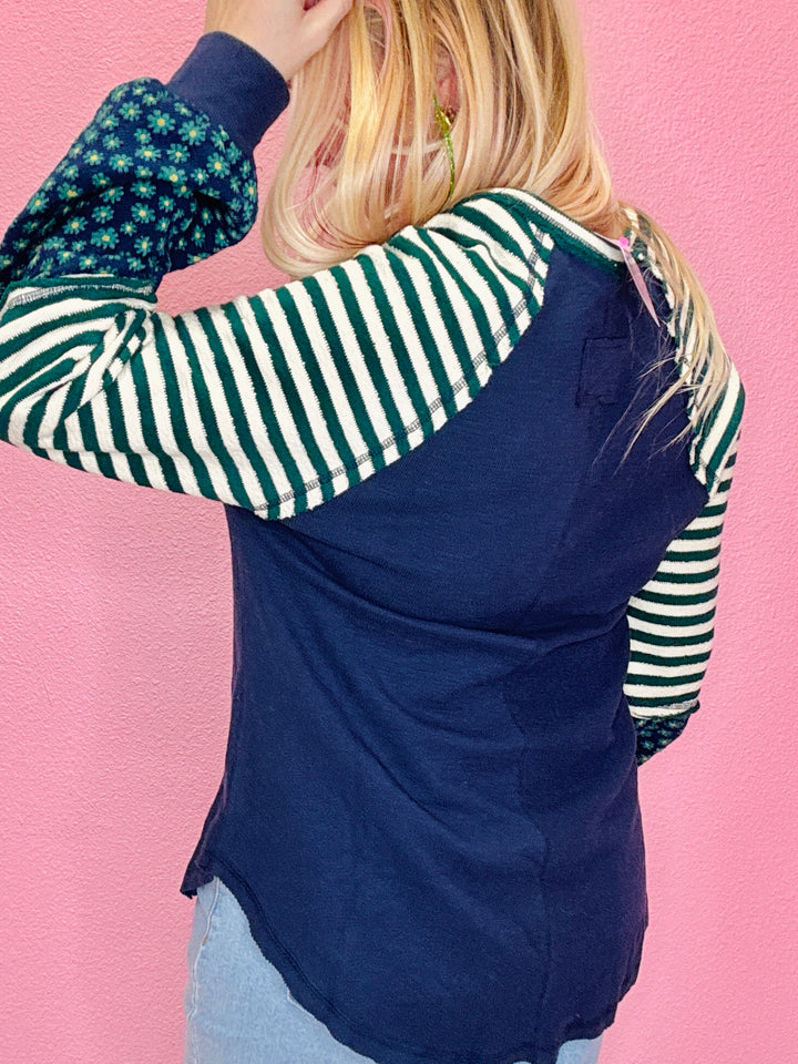 The Jackie Stripe & Floral Top