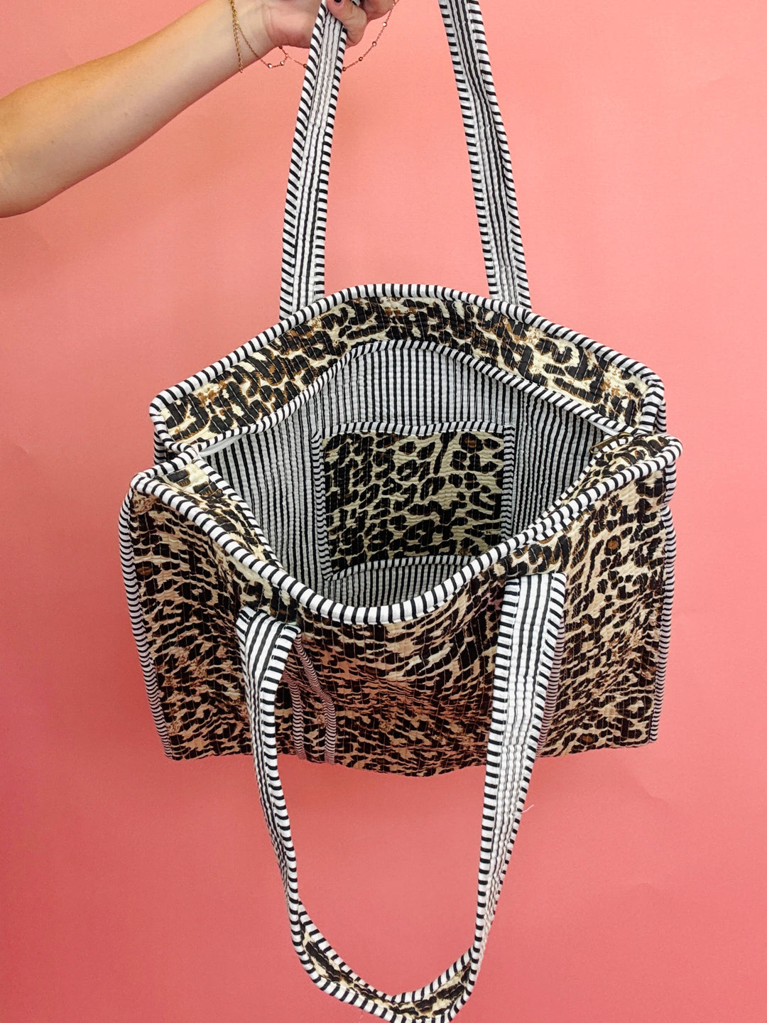 Leopard Quilted Tote Bag