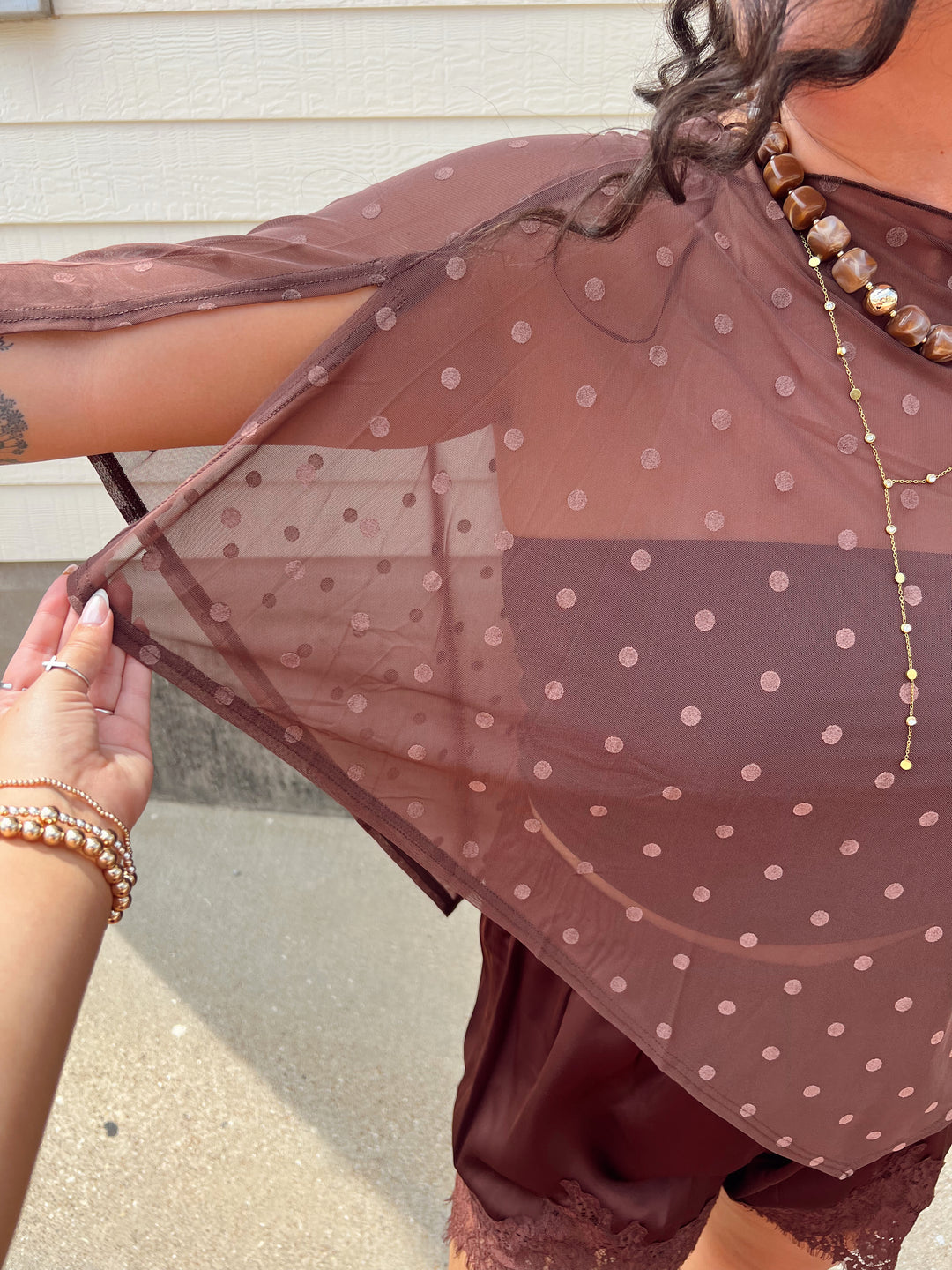 Mocha Midnight Mesh Poncho