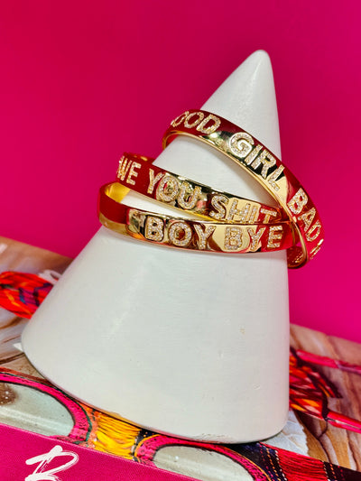 Bad Influence 18K Gold Bangle Bracelet