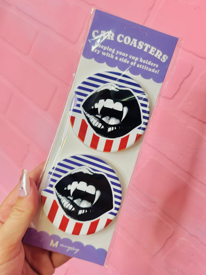 Vampire Lips Halloween Car Coasters