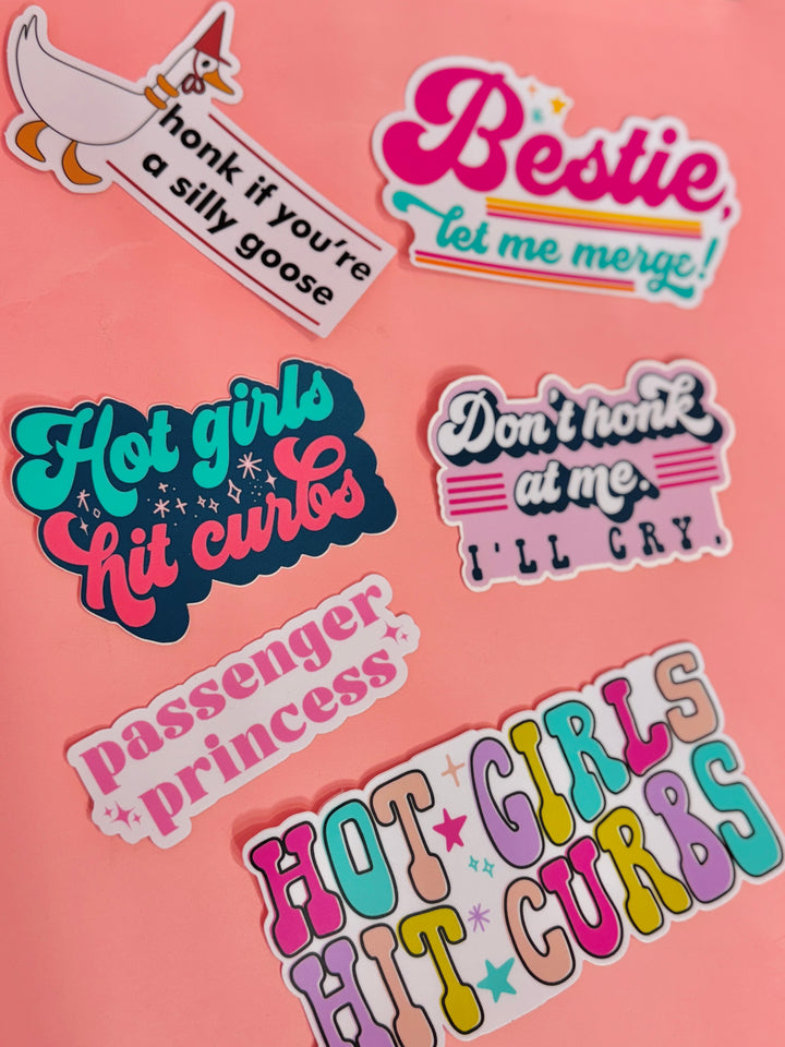 Hot Girls Hit Curbs Sticker