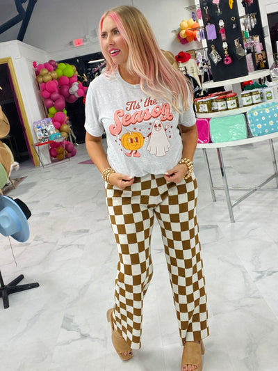 In Check Patterned Pants