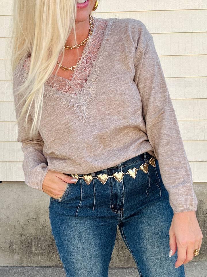 Cozy Romance Lace Sweater