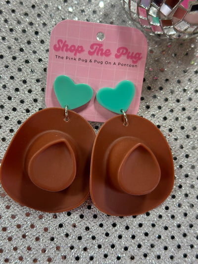 Yeehaw Cowboy Hat Earrings