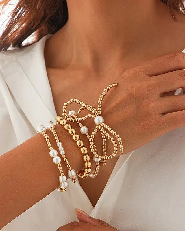 The Pearly Bow Bracelet Stack