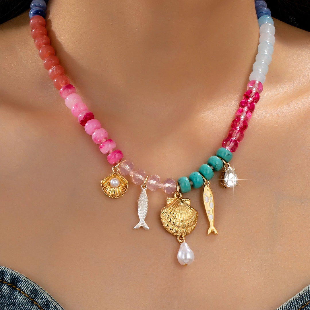 Nautical Pinks Beaded Necklace