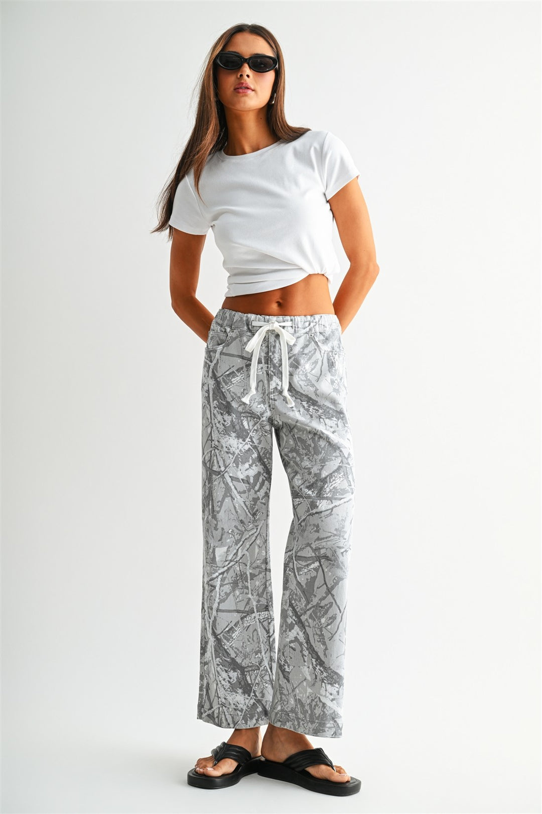 Brooklyn Camo Gray Ankle Joggers