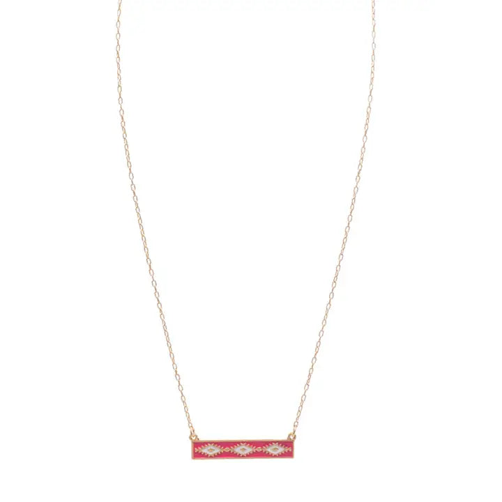 Bar Aztec Pattern Necklace