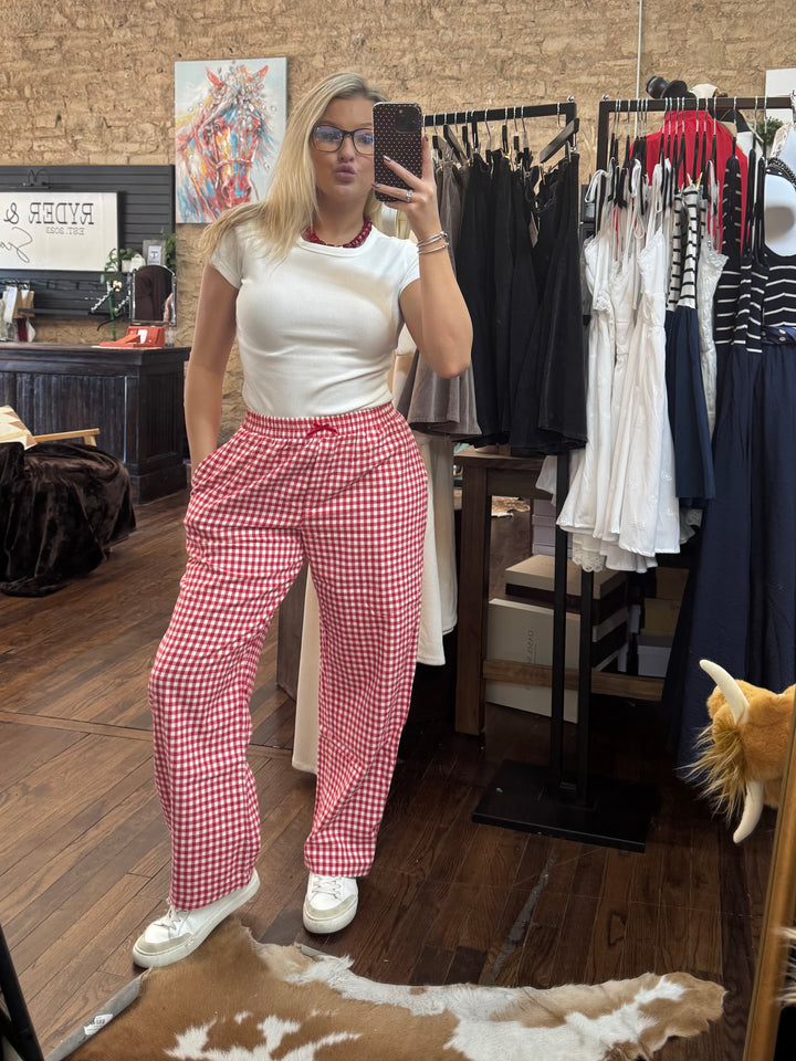 Gingham Girl Cotton Lounge Pants