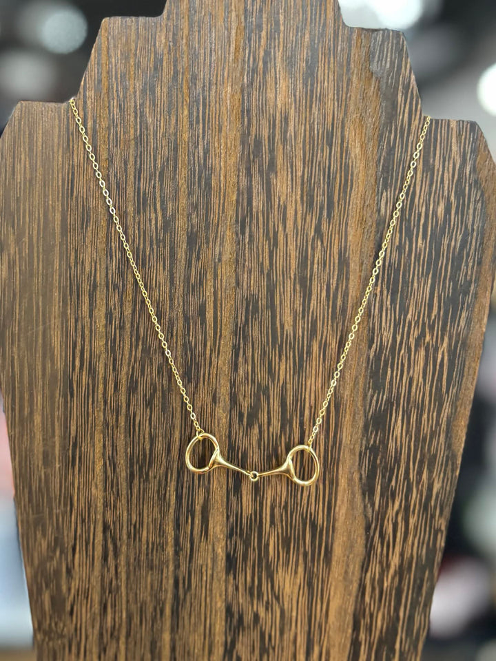 14k Gold Horse Bit Necklace