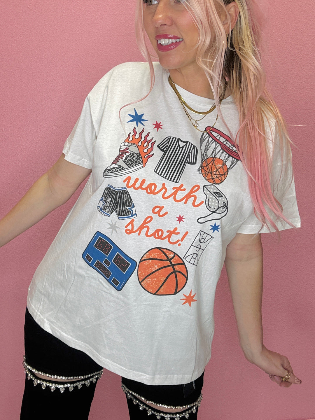 Worth A Shot Basketball Graphic Tee