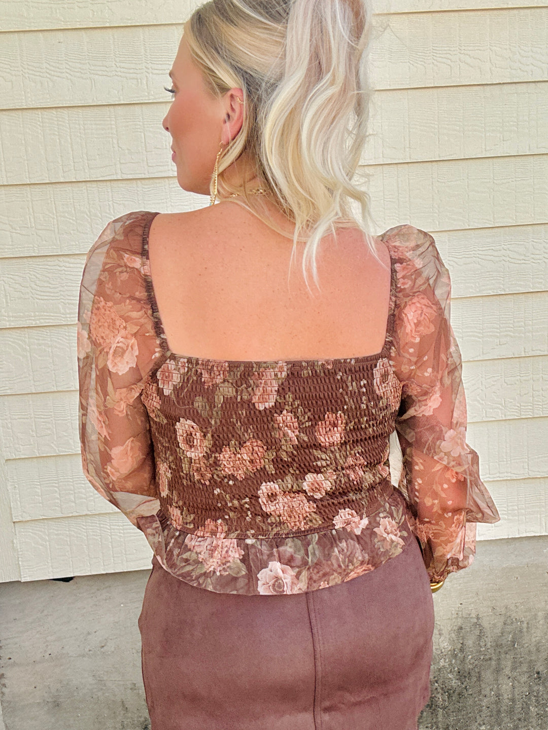 Garden Party Whimsy Smocked Chiffon Top