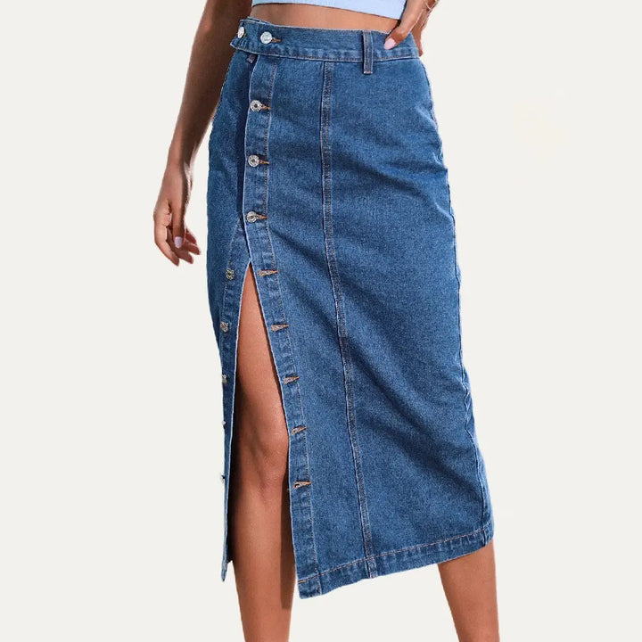 Always Chic Denim Midi Skirt