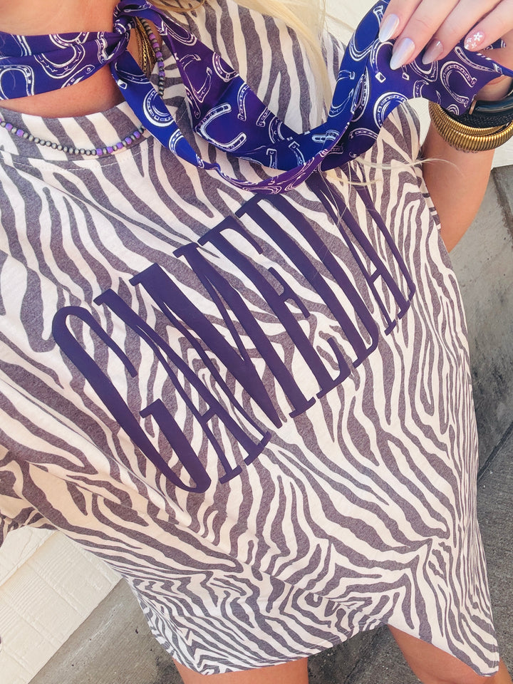 Wild Side Gameday Zebra Tee