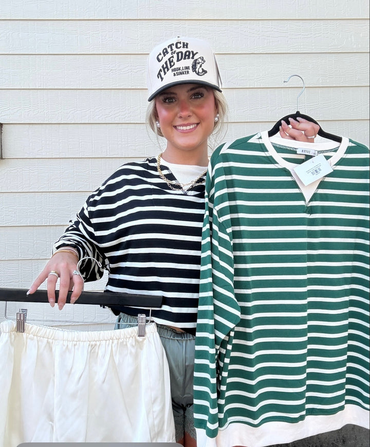 Stripes & Sass Long Sleeve Top