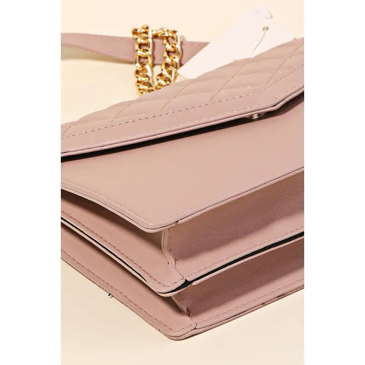 Faux Leather Envelope Shoulder Bag