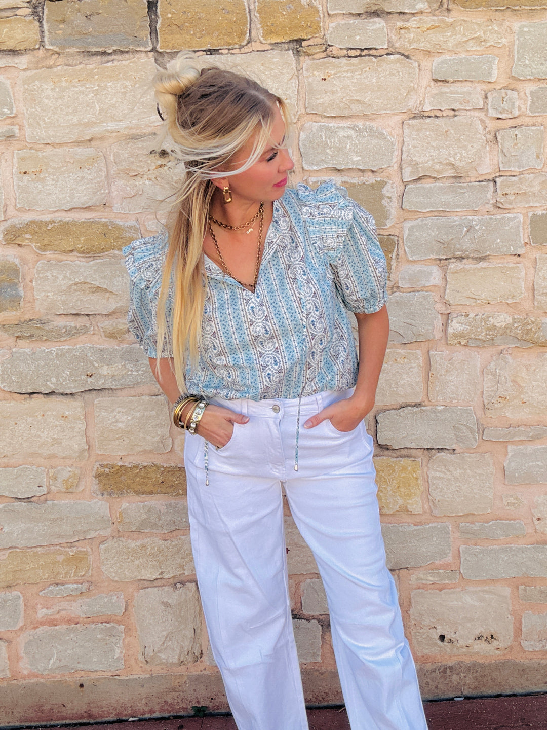 Powdered Perfection Paisley Top