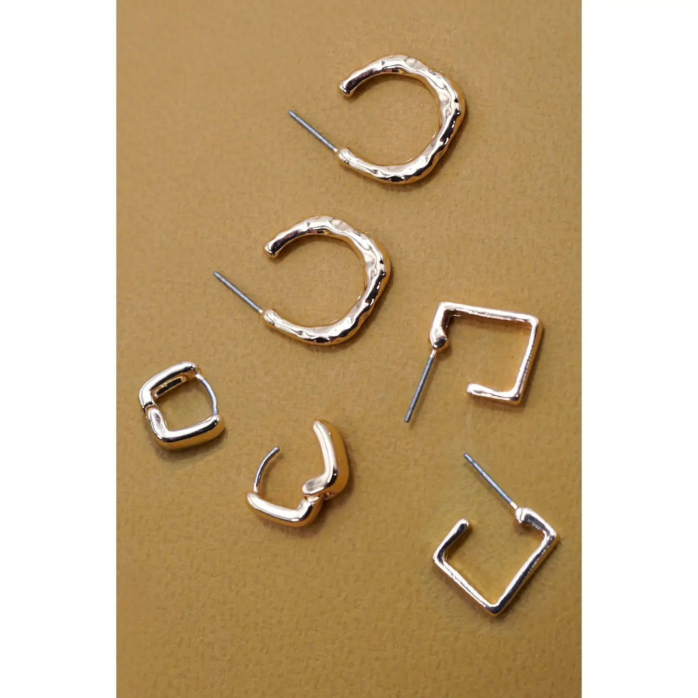 The Maren Hammered Trio Earrings