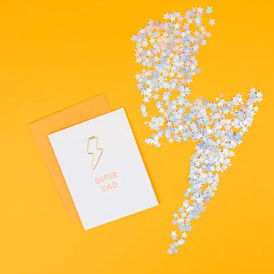 Super Dad Lightning Bolt Greeting Card