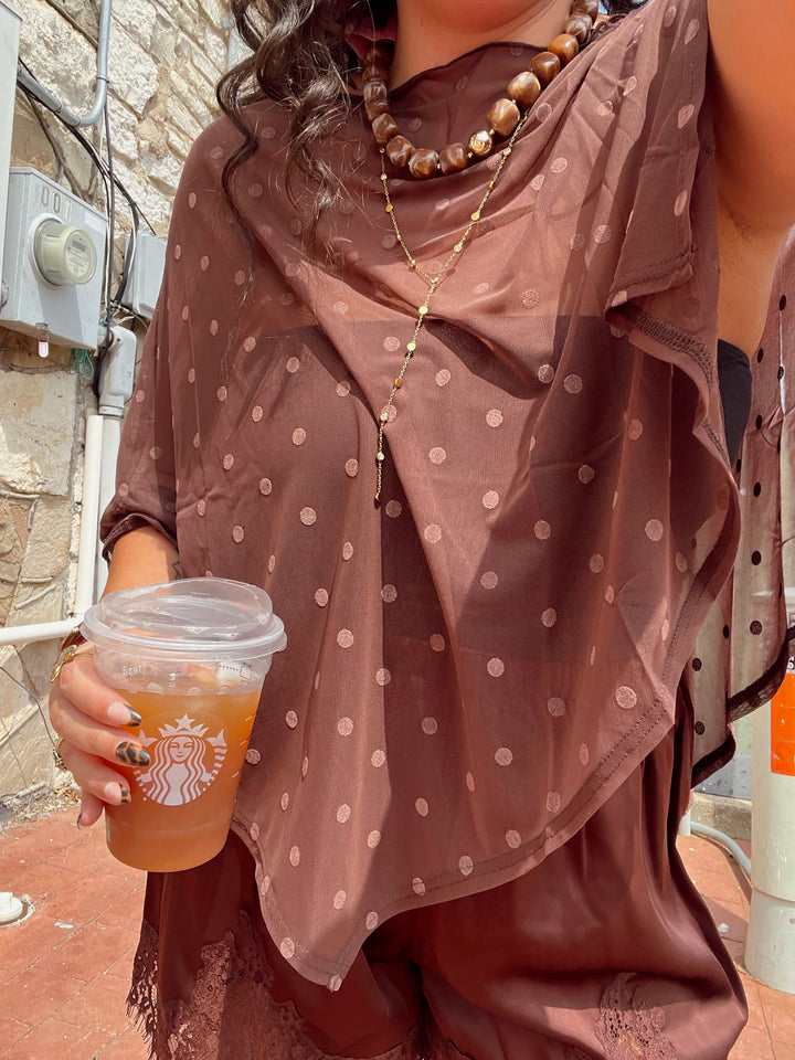 Mocha Midnight Mesh Poncho