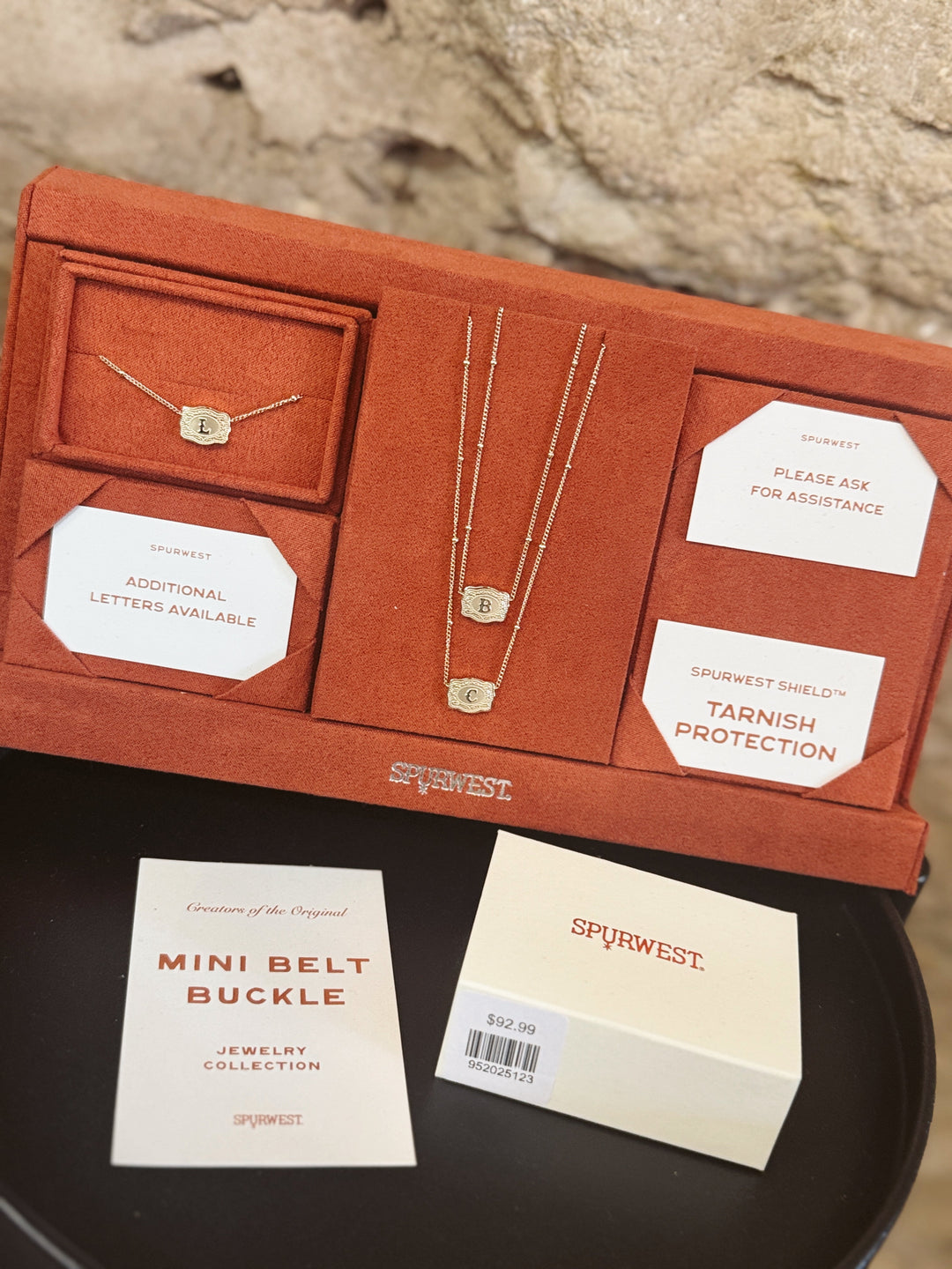 Ultra Mini Belt Buckle Initial Necklace