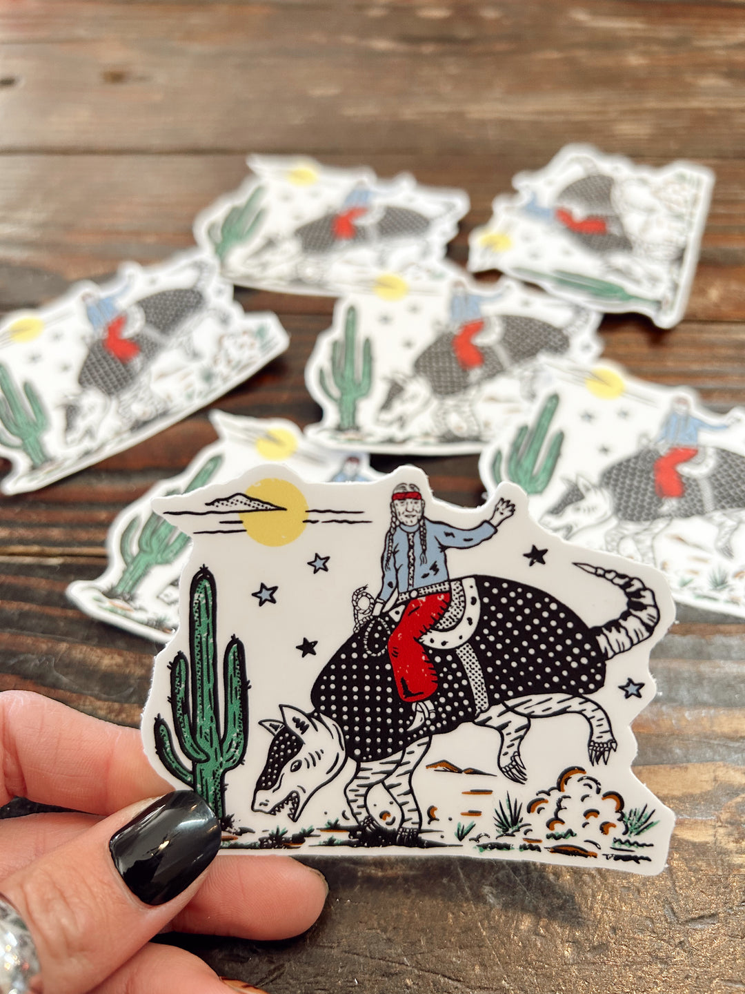 Armadillo Cowboy Funny Sticker