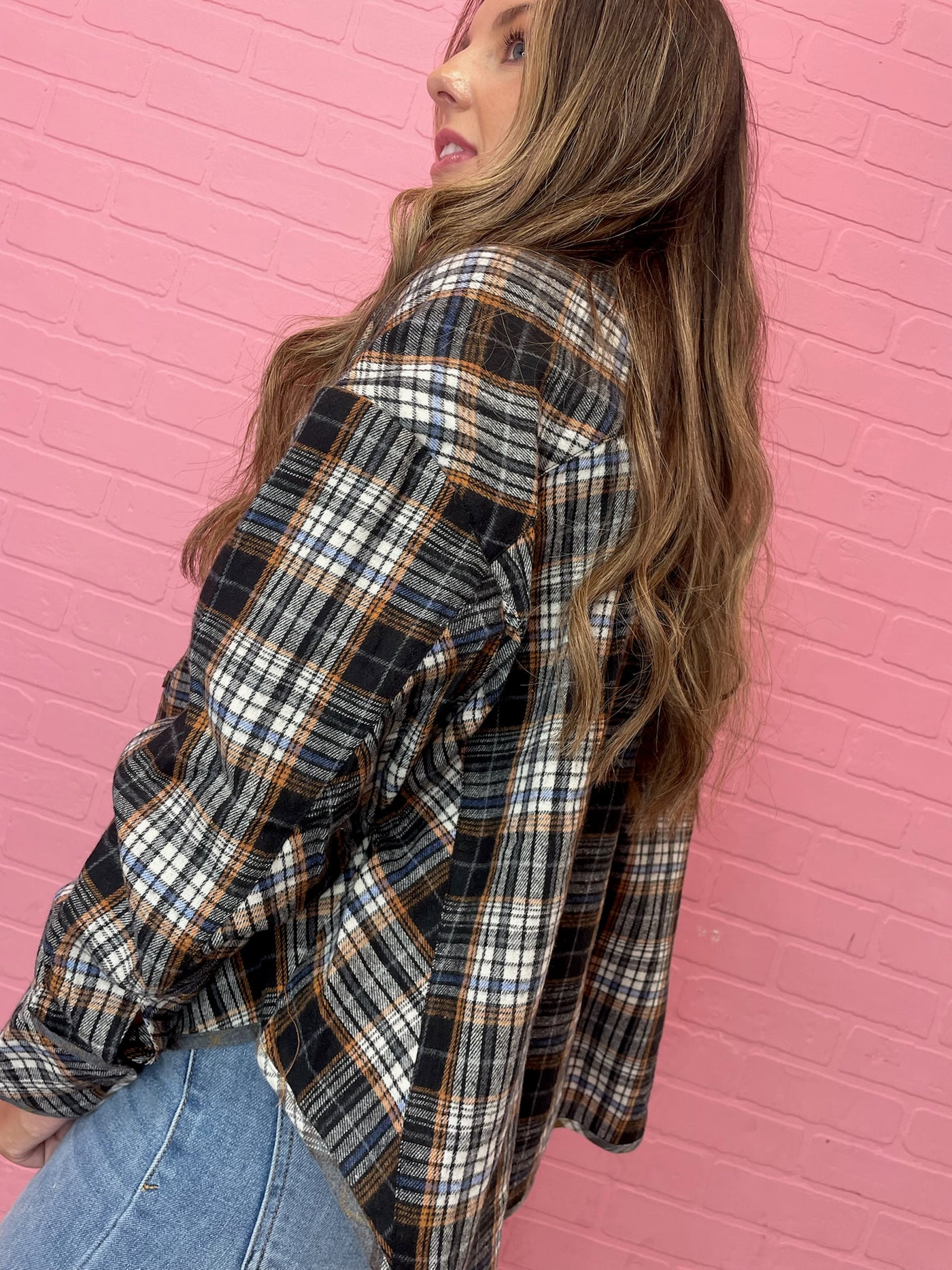 The Brittany Oversized Plaid Top