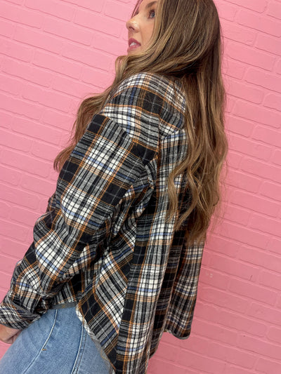 The Brittany Oversized Plaid Top