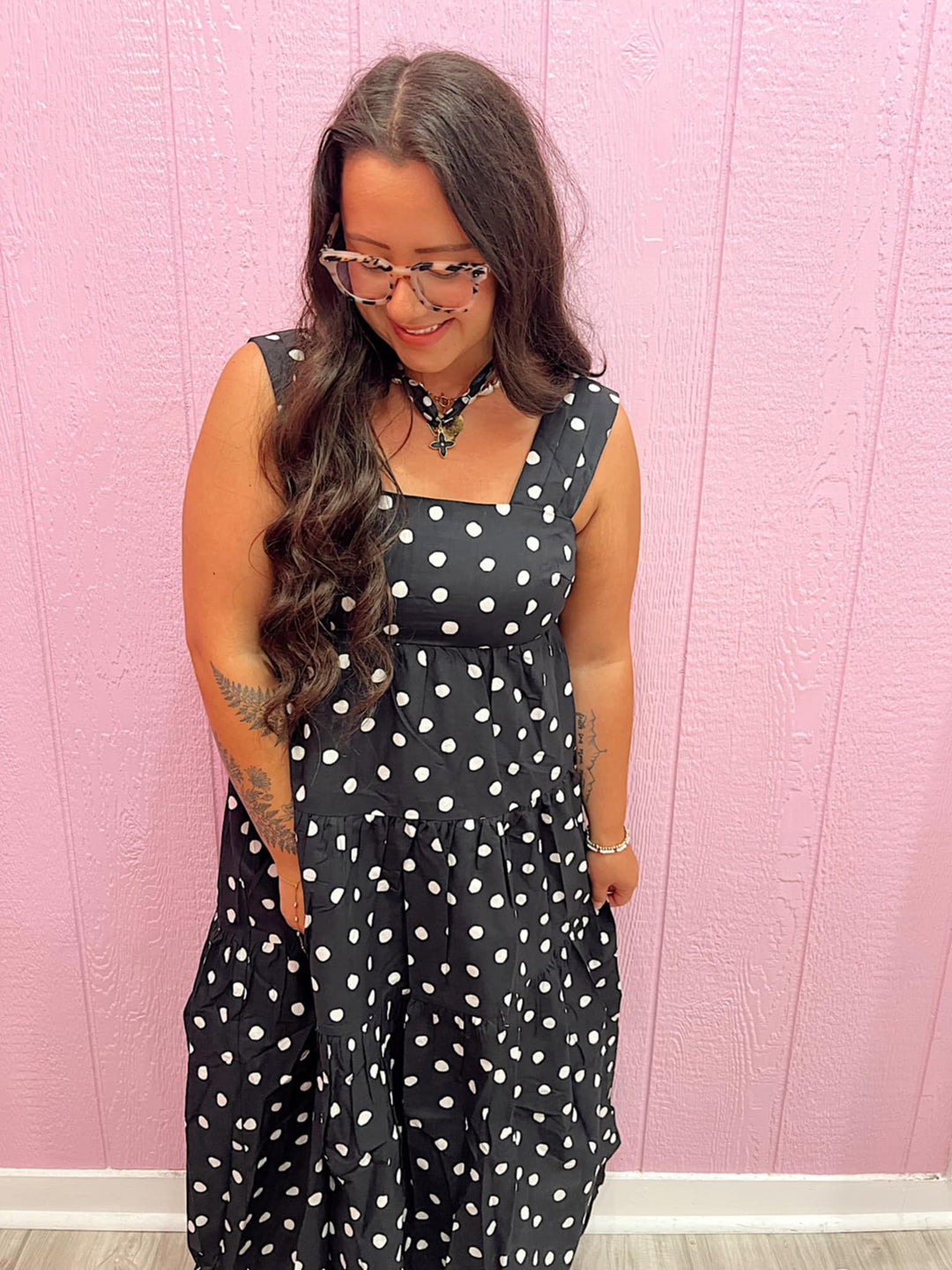 Polkadot Couture Midi Dress