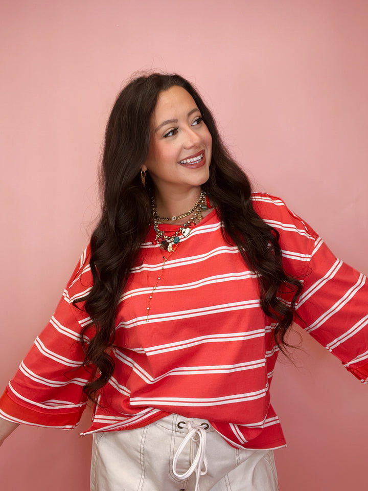 Seams & Sunshine Striped Knit Top