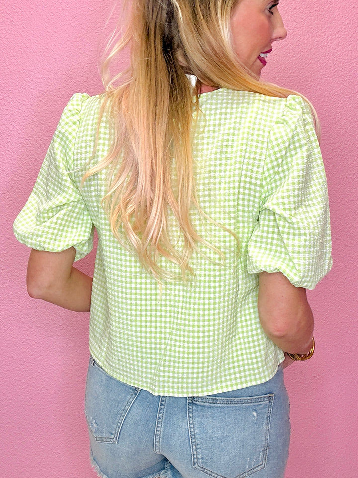 The Gingham Tie Top