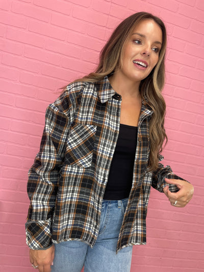 The Brittany Oversized Plaid Top