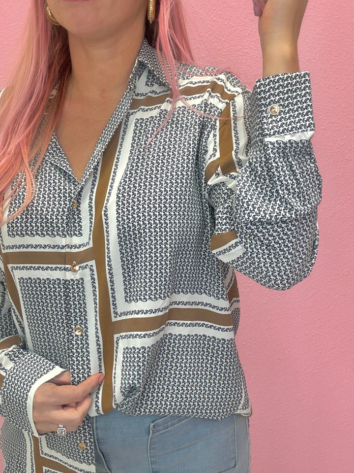 The Brandi Button Stripe Top