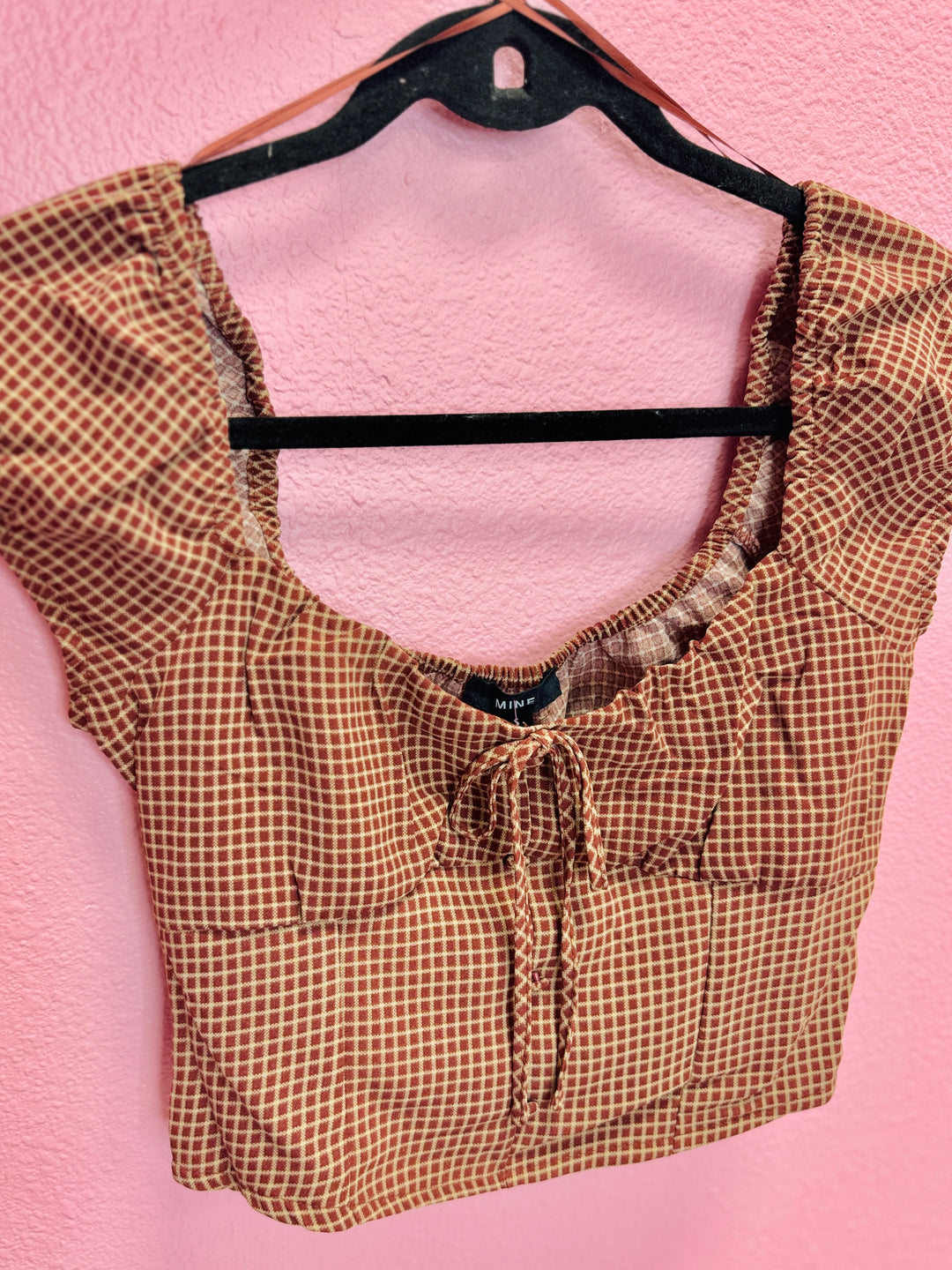 The Poppy Plaid Tie Top